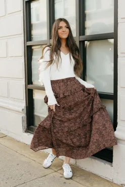 Polagram Maternity Friendly|Bottoms<Jonesy Skirt-Mahogany Multi