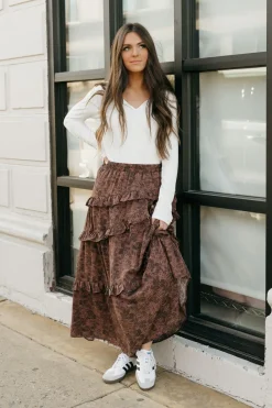 Polagram Maternity Friendly|Bottoms<Jonesy Skirt-Mahogany Multi
