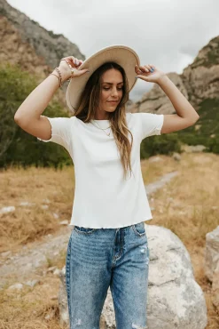 Love Olive Co Tops|Tops<Just For You Top-White