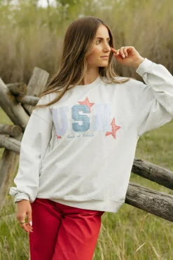 Main Strip Pullovers|Long Sleeve<Land of Liberty Pullover-Heather
