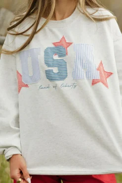 Main Strip Pullovers|Long Sleeve<Land of Liberty Pullover-Heather