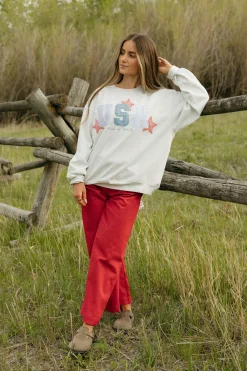 Main Strip Pullovers|Long Sleeve<Land of Liberty Pullover-Heather