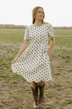 Tea N Rose Maternity Friendly|Dresses<Liana Dress-Cream/Midnight