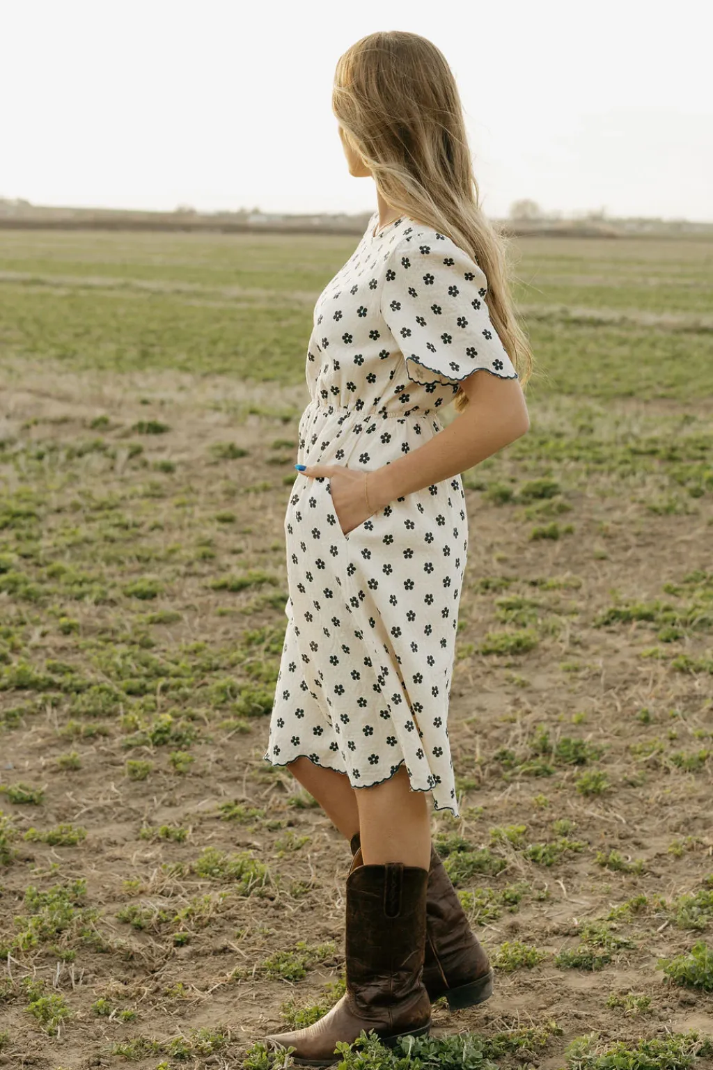Tea N Rose Maternity Friendly|Dresses<Liana Dress-Cream/Midnight