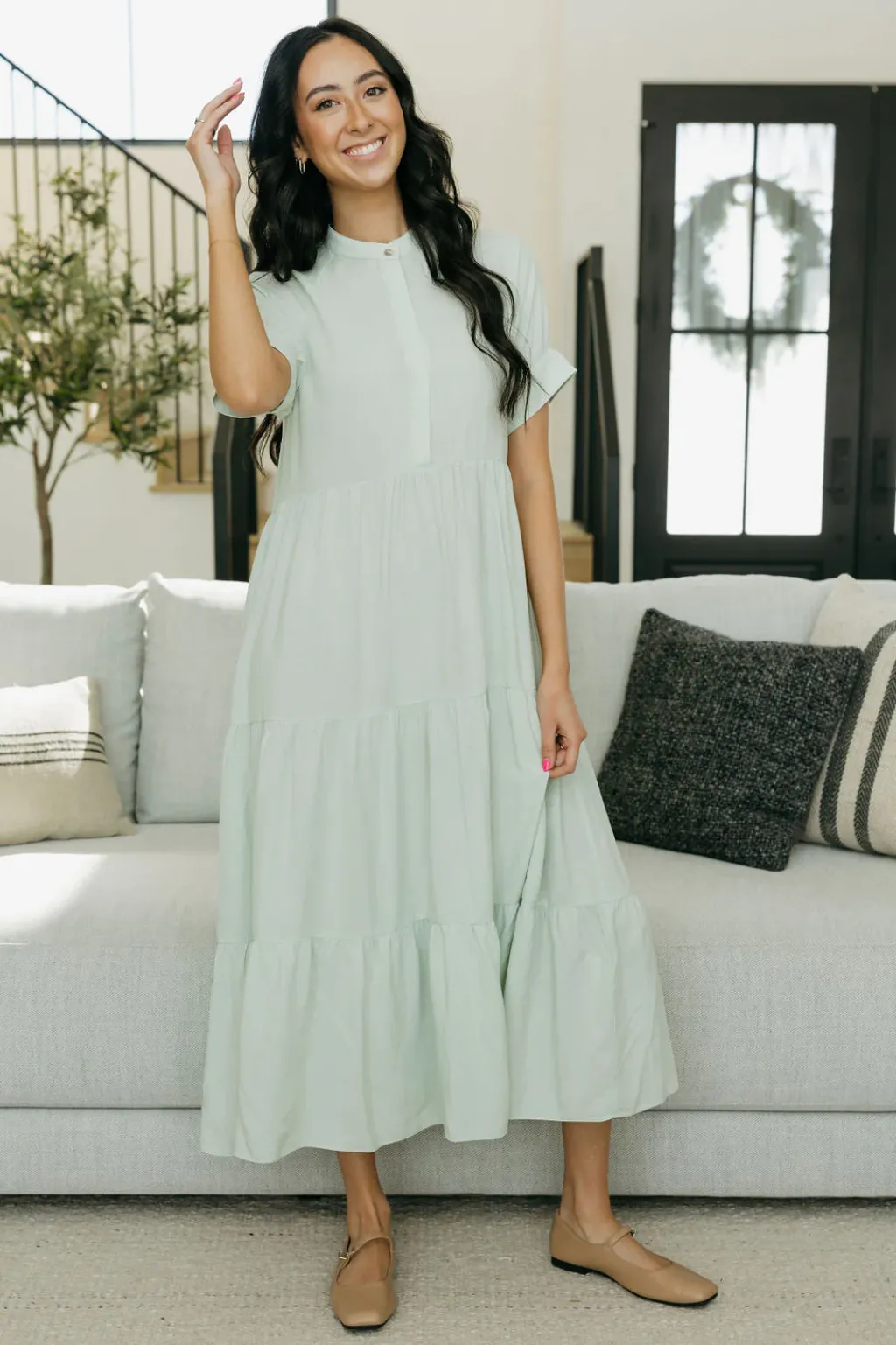 Dongguan Huoyoung Apparel Co Dresses|Maternity Friendly<Liberty Dress-Mint