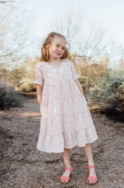 Kids Love Olive Co Kids<Little Girl's Linden Dress-Lt. Pink Multi
