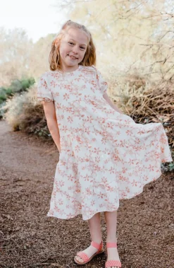 Kids Love Olive Co Mommy & Me|Kids<Little Girl's Quinton Dress-Ivory/Peach