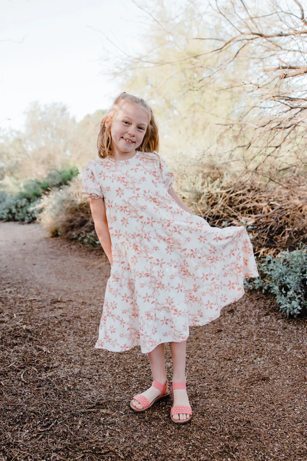 Kids Love Olive Co Mommy & Me|Kids<Little Girl's Quinton Dress-Ivory/Peach