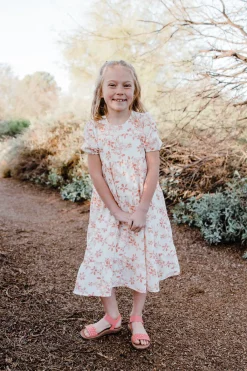 Kids Love Olive Co Mommy & Me|Kids<Little Girl's Quinton Dress-Ivory/Peach