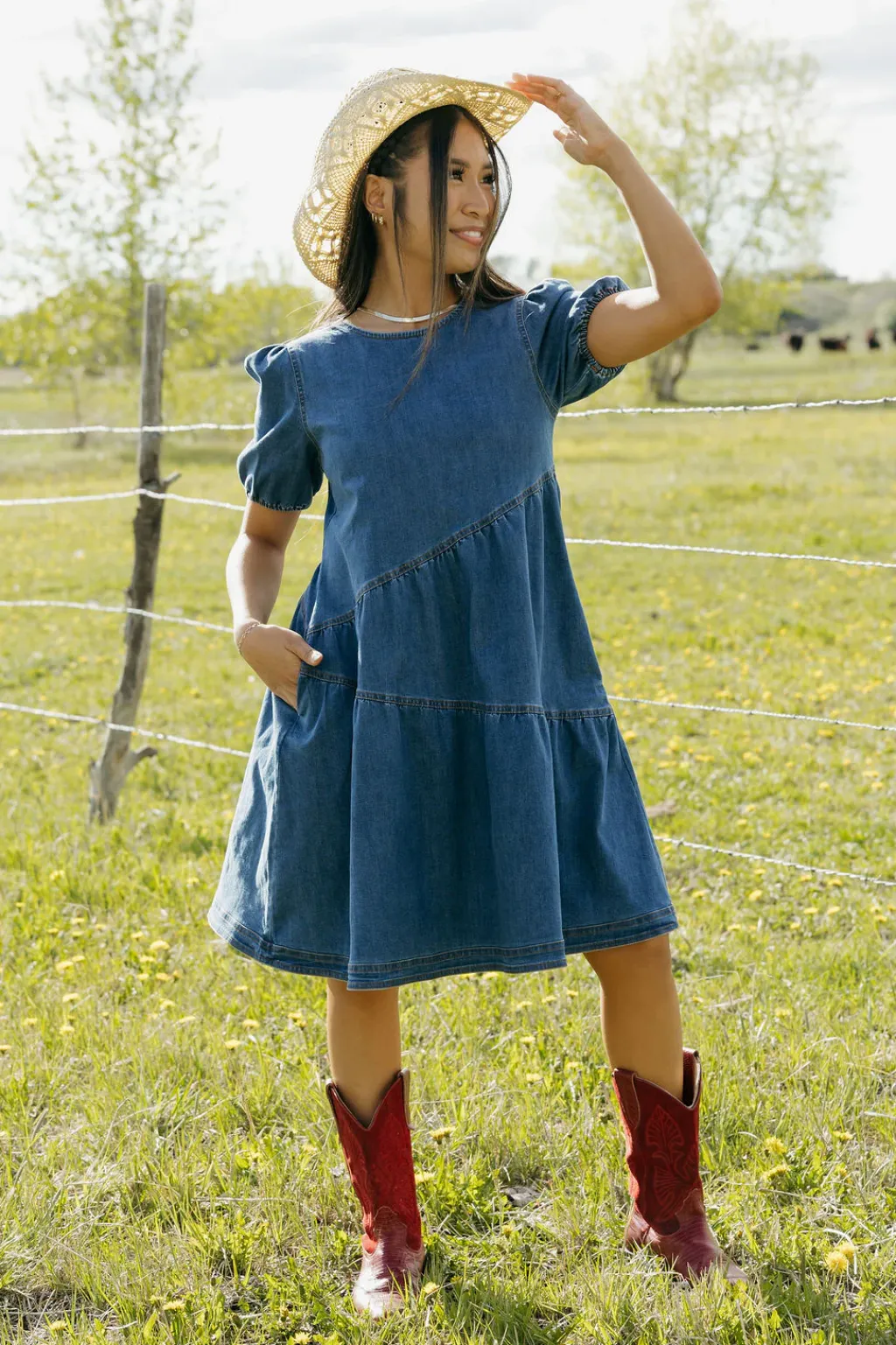 Dongguan Huoyoung Apparel Co Dresses|Maternity Friendly<Mckinley Dress-Denim