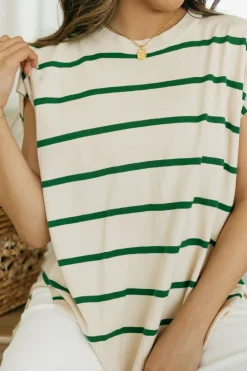 Tea N Rose Maternity Friendly|Tees<Mesa Top-Oat/Green