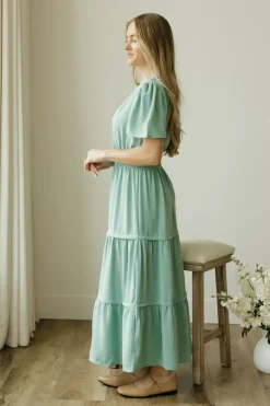 Roly poly Maternity Friendly|Nursing Friendly<Millie Dress-Sage