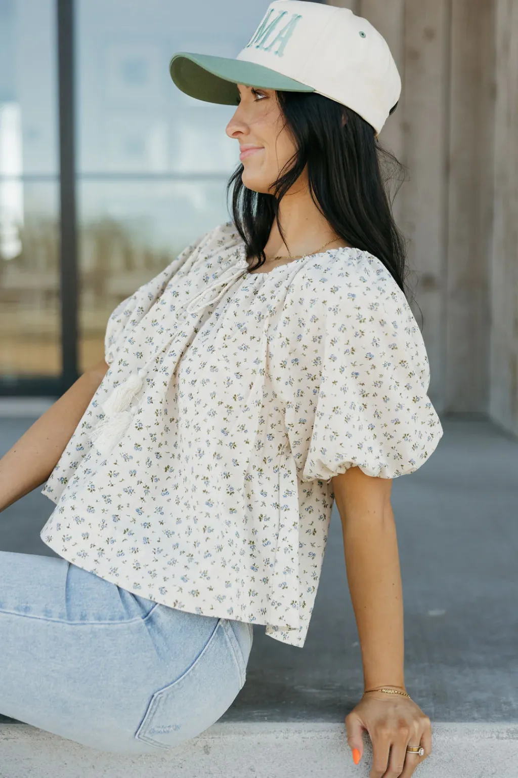 Buttermelon Long Sleeve<Oaklee Top-Taupe/Blue