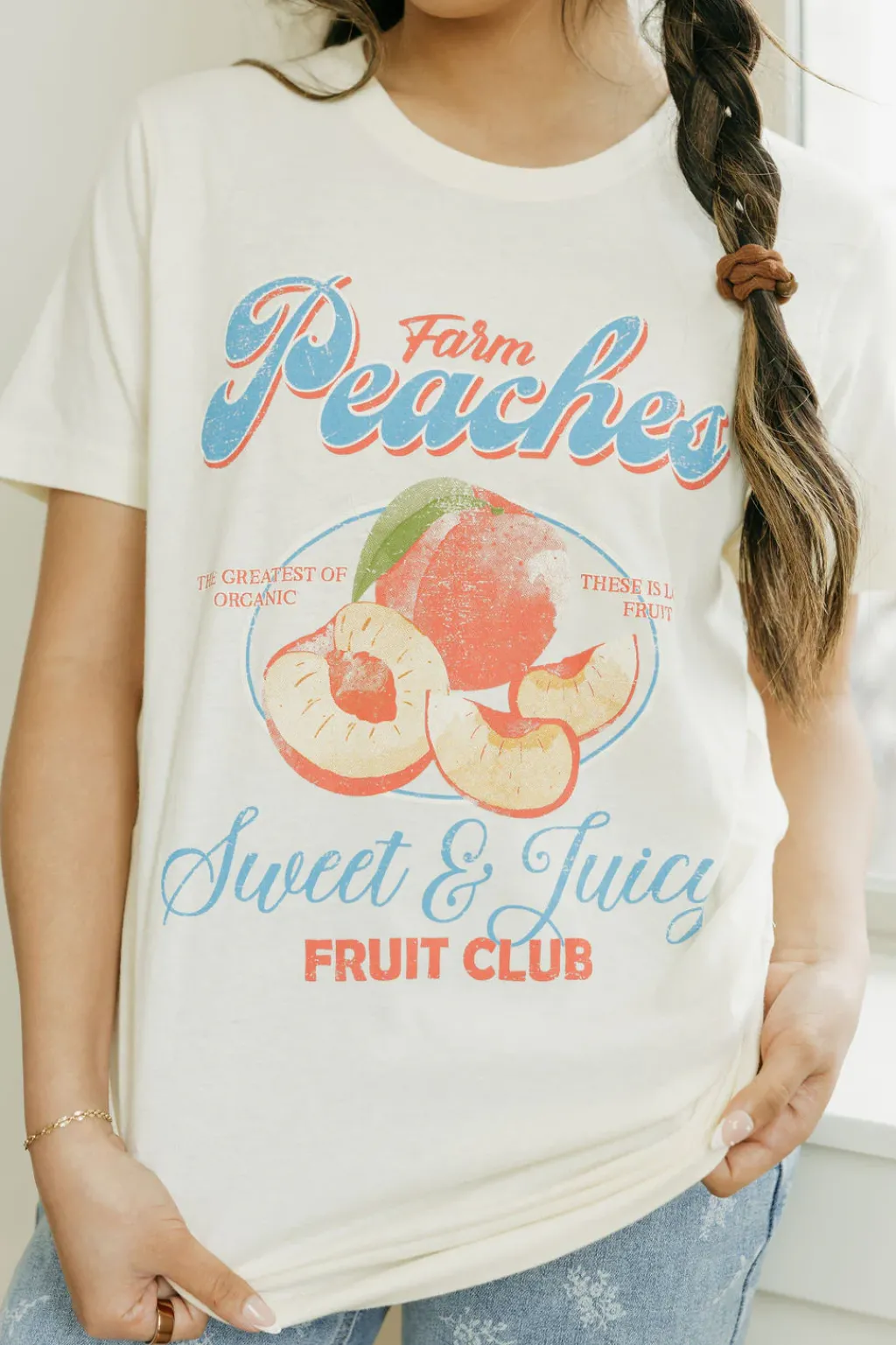 Alexis G. Tops|Tees<Peaches Farm Tee-Cream