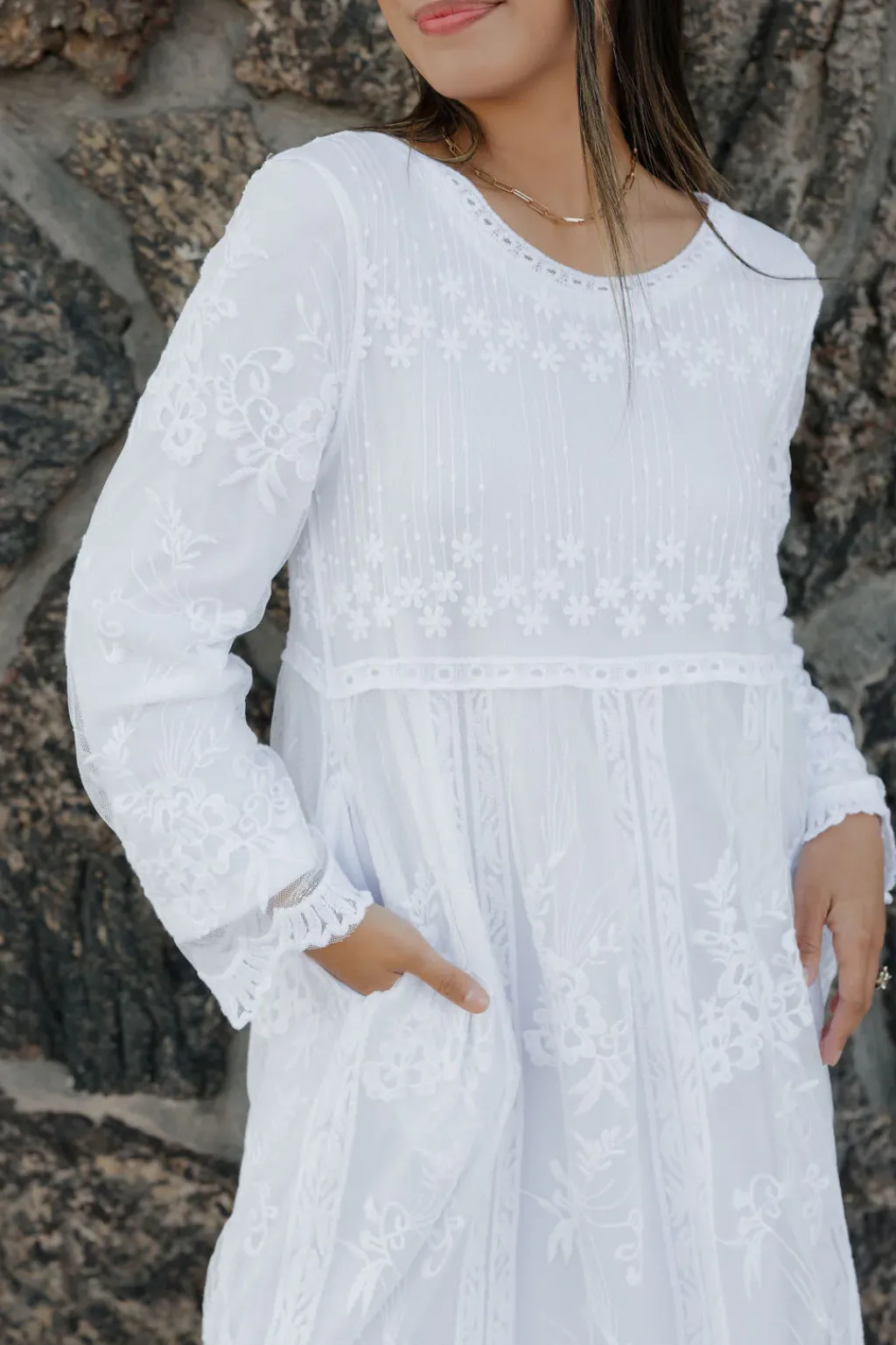 Tea N Rose White Collection|Wedding<Petite Annemarie Dress-White