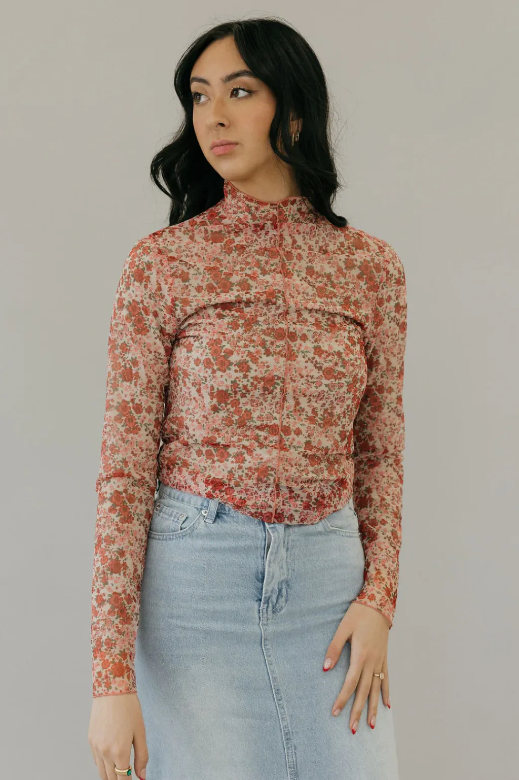 Anniewear Tops|Long Sleeve<Poppie Top-Ivory/Rose
