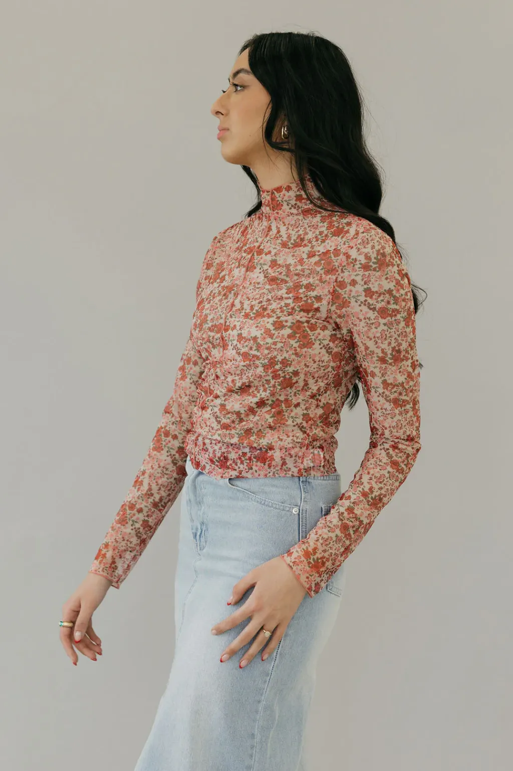 Anniewear Tops|Long Sleeve<Poppie Top-Ivory/Rose