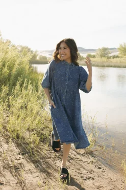 Polagram Maternity Friendly|Nursing Friendly<Ralphie Dress-Paisley Denim