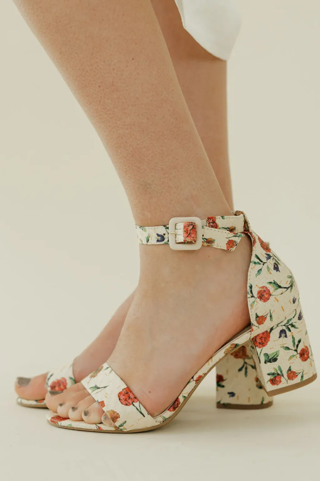 Let's See Style Heels|Sandals<Rosalia Heels-Beige Floral