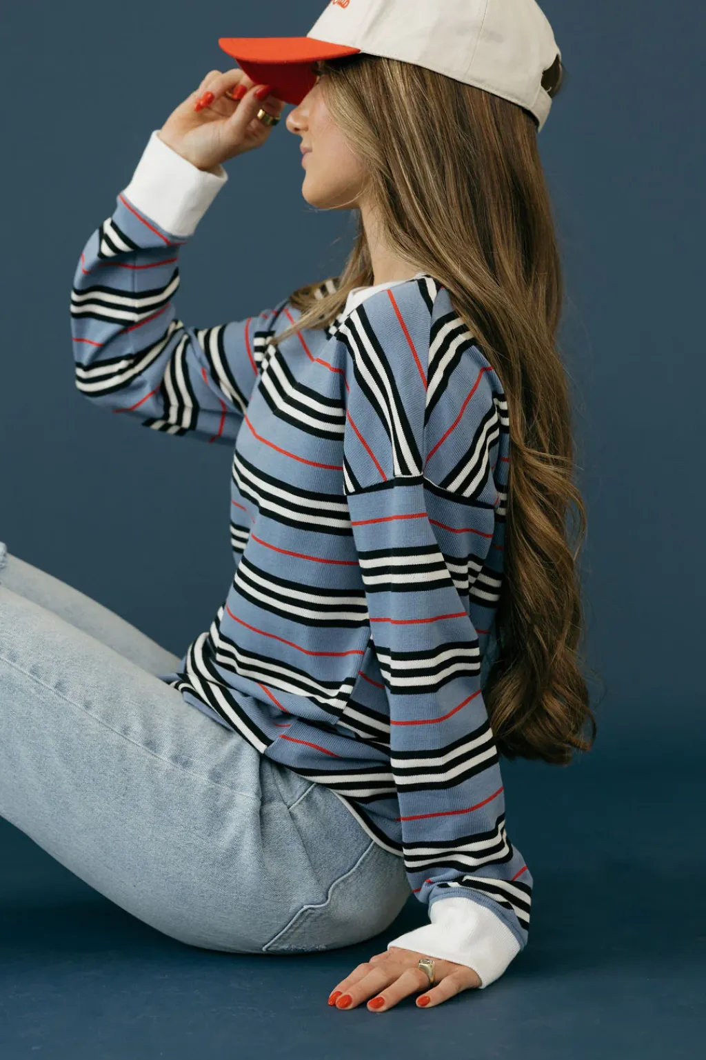 Dongguan Huoyoung Apparel Co Tops|Maternity Friendly<Russ Top-Periwinkle Multi