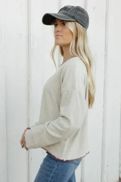 Hayden Maternity Friendly|Tops<Samantha Sweater-Oatmeal