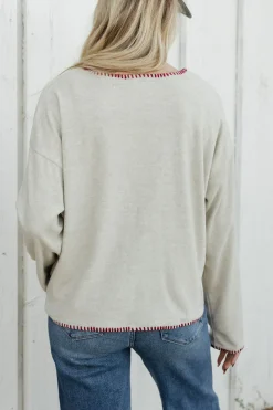 Hayden Maternity Friendly|Tops<Samantha Sweater-Oatmeal