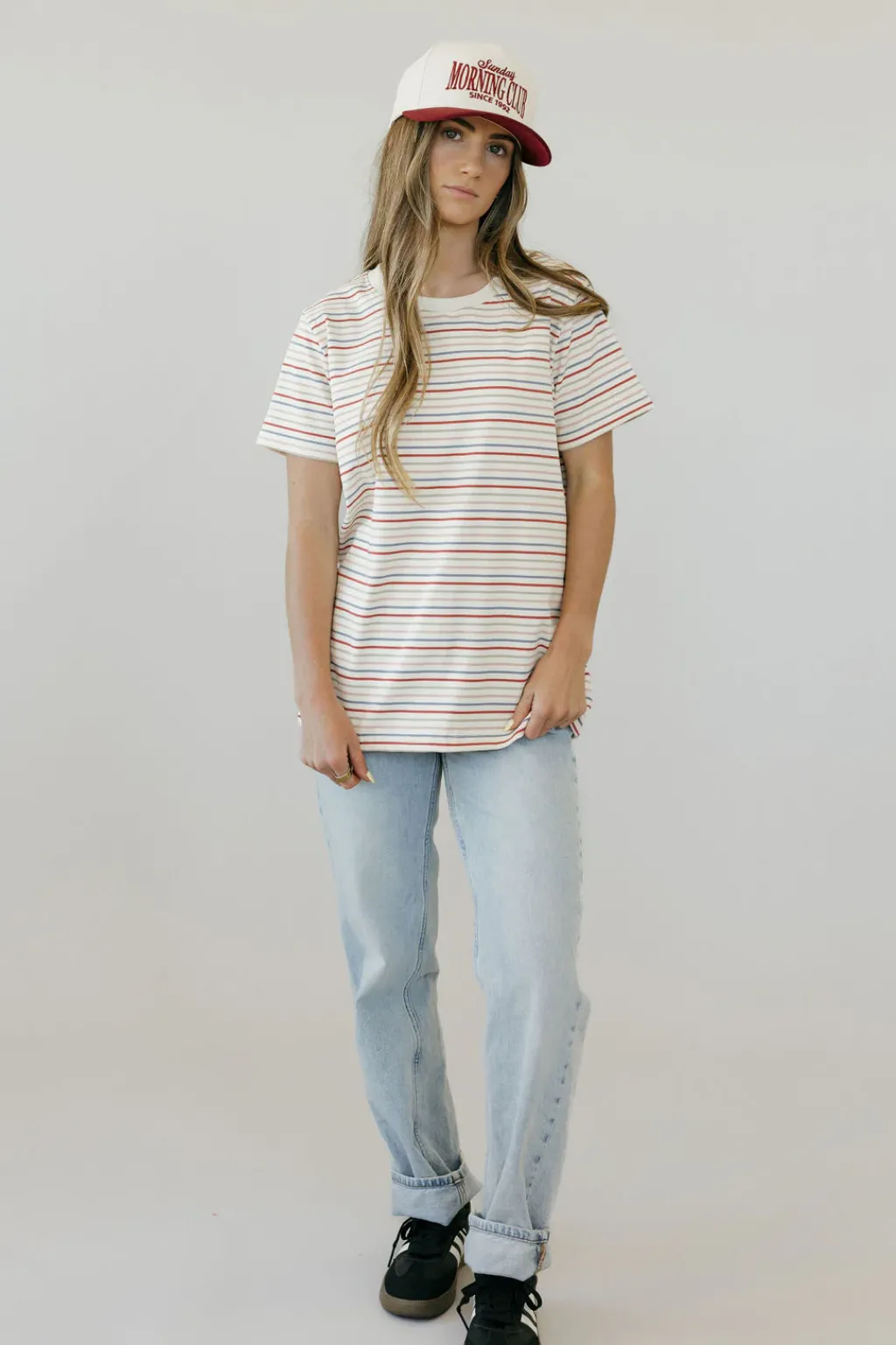 Tea N Rose Maternity Friendly|Tops<Sawyer Tee-Ivory Multi