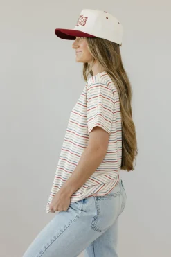 Tea N Rose Maternity Friendly|Tops<Sawyer Tee-Ivory Multi