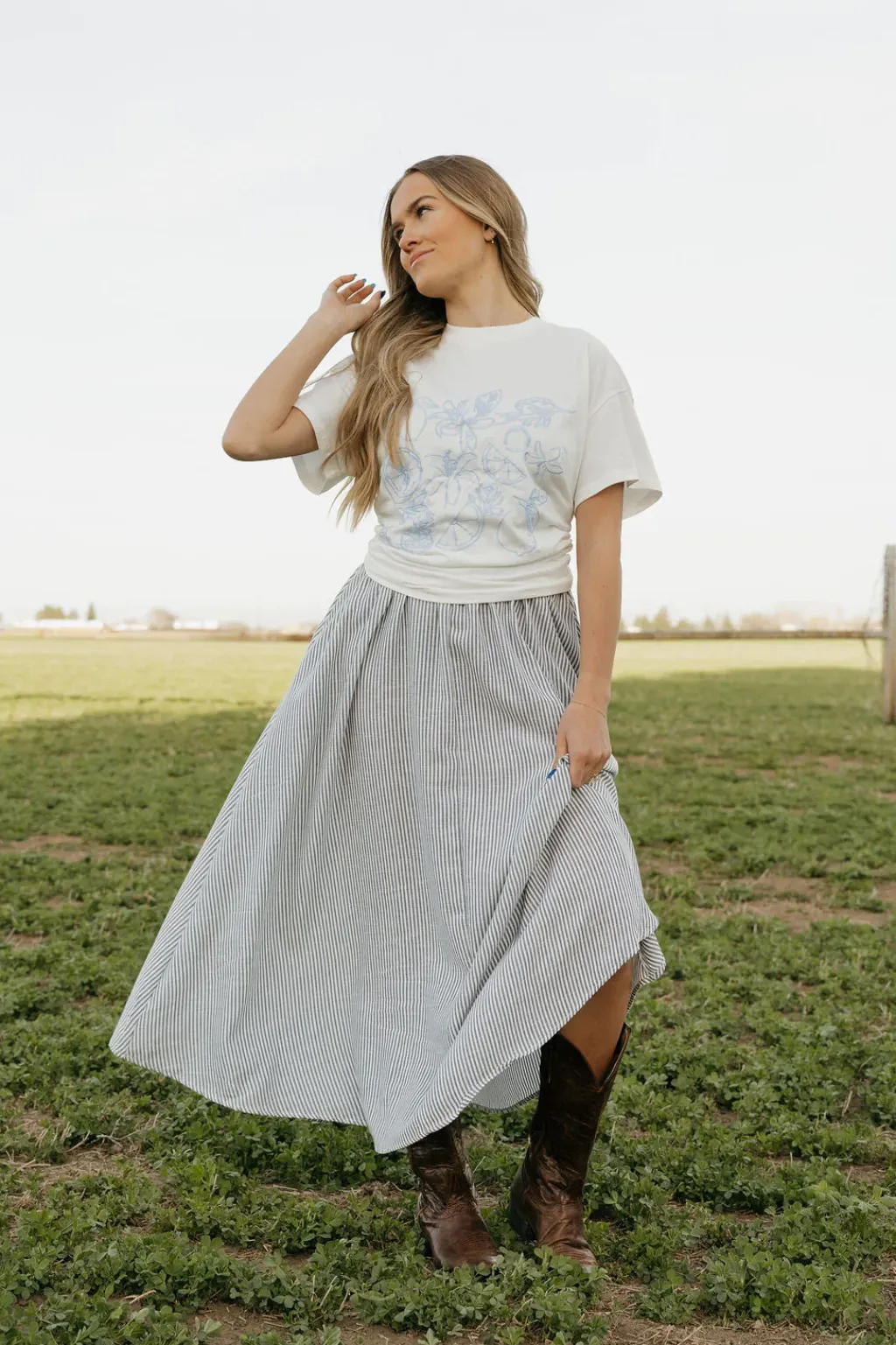 Polagram Maternity Friendly|Tops<Seaside Citrus Tee-Ivory