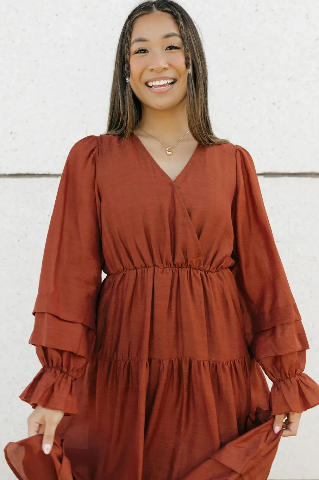 Polagram Nursing Friendly|Bridesmaid's Dresses<Shaylyn Dress-Terracotta