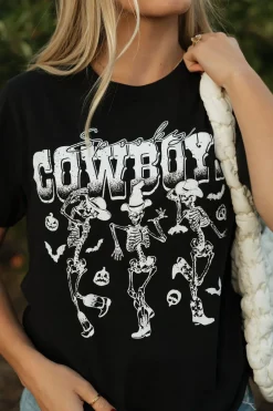 Honestee Tops|Tees<Spooky Cowboys Tee-Black