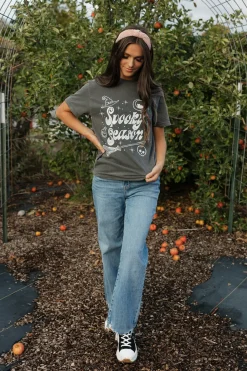 Golden Rose Tops|Tees<Spooky Season Tee-Charcoal