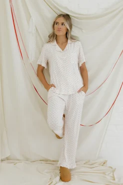 Dongguan Huoyoung Apparel Co Bottoms|Tops<Sweetheart PJs-Ivory/Pink