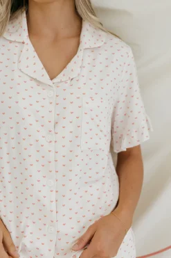 Dongguan Huoyoung Apparel Co Bottoms|Tops<Sweetheart PJs-Ivory/Pink