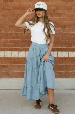 Polagram Bottoms|Skirts<Taya Skirt-Light Denim