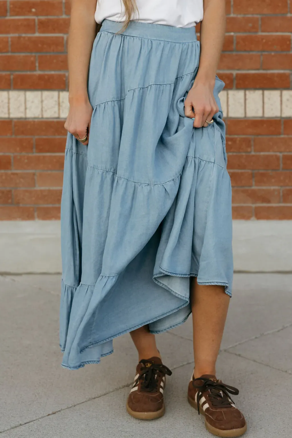 Polagram Bottoms|Skirts<Taya Skirt-Light Denim