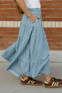 Polagram Bottoms|Skirts<Taya Skirt-Light Denim