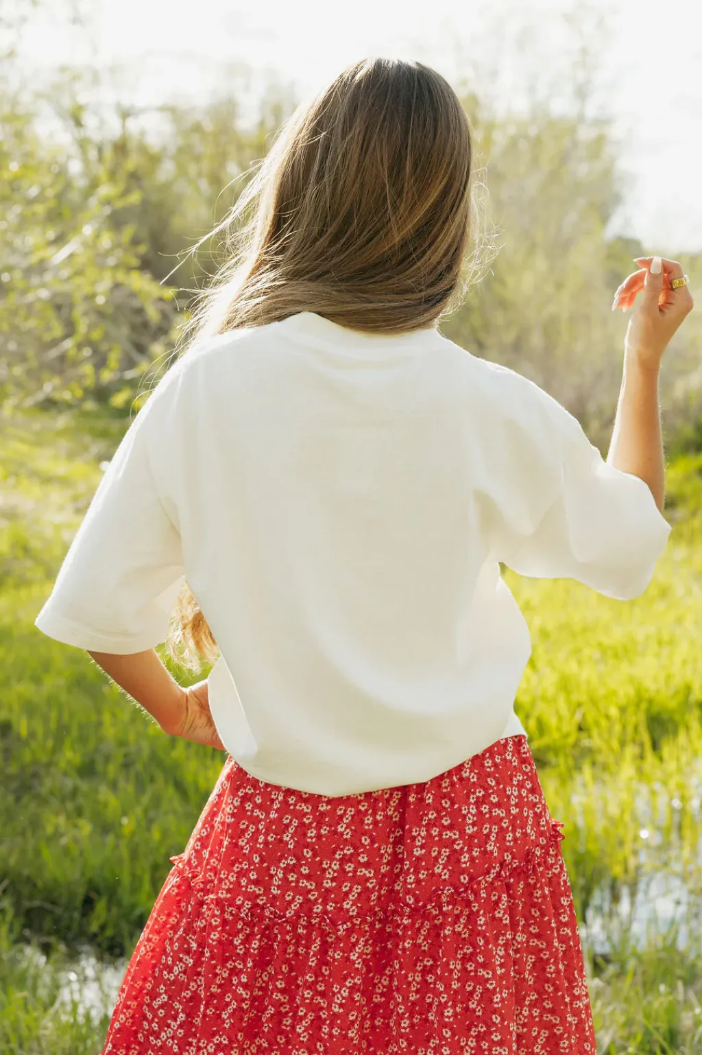 JADE BY JANE Maternity Friendly|Tops<USA 1776 Tee-Ivory