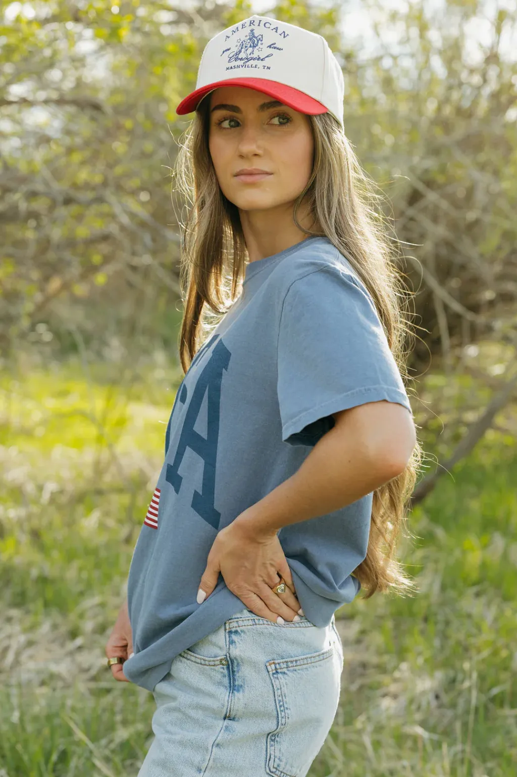Illustrated Society Maternity Friendly|Tees<USA Flag Tee-