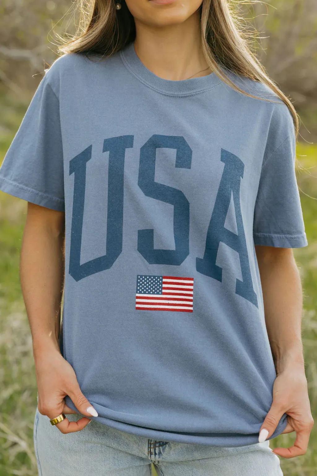 Illustrated Society Maternity Friendly|Tees<USA Flag Tee-