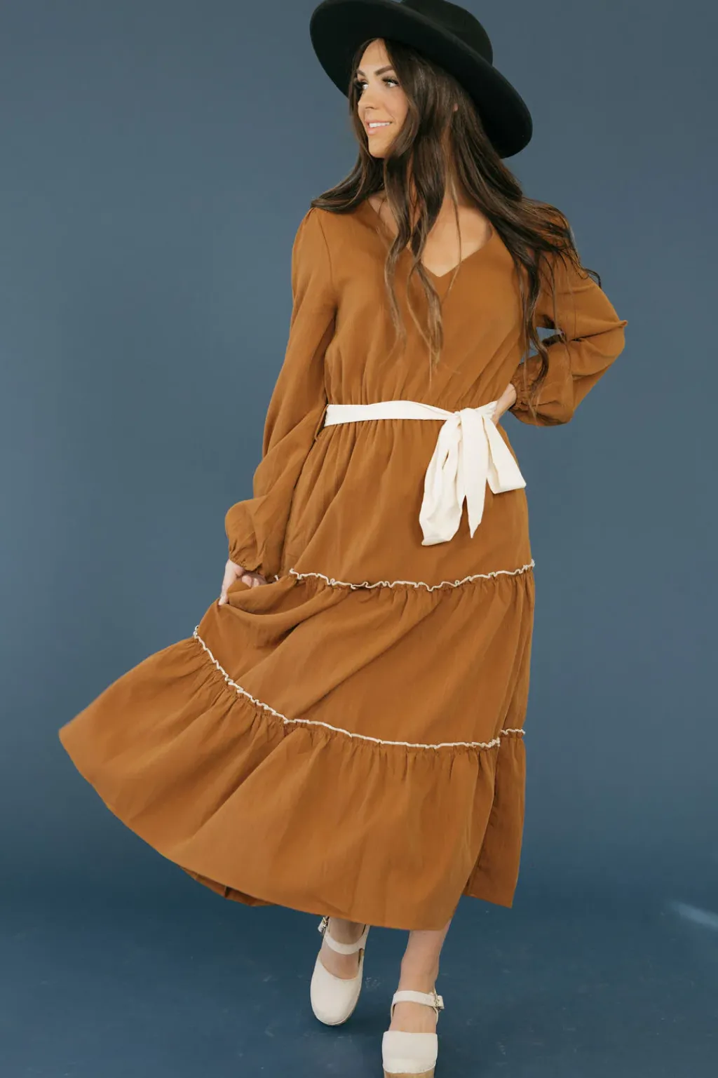 In February Midi Dresses<Valeria Dress-Chestnut/Cream
