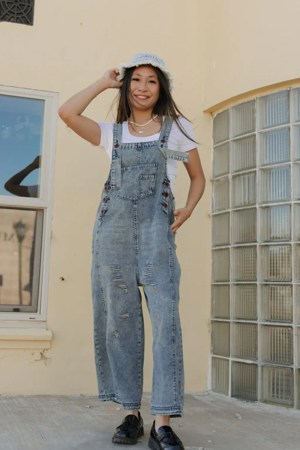 Easel Maternity Friendly|Overalls & Jumpsuits<Vemeer Overalls-Washed Denim