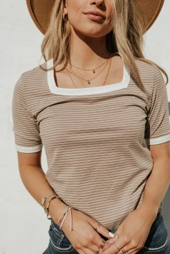 Dongguan Huoyoung Apparel Co Tops|Tops<Virginia Top-Mocha/Ivory