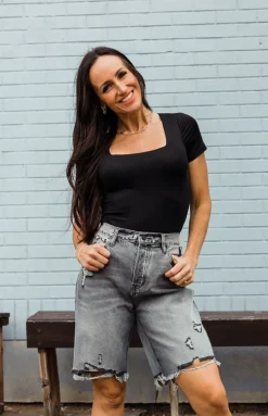 mittoshop Tees<Whitney Bodysuit-Black