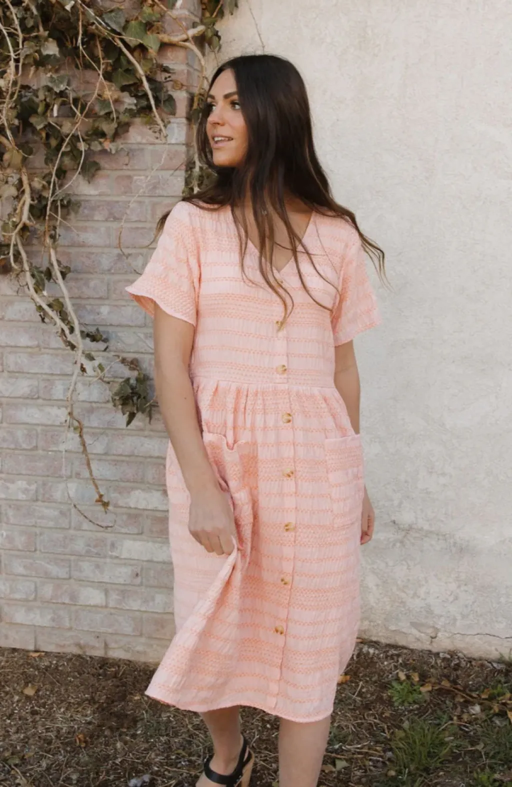 Polagram Dresses|Midi Dresses<Whitney Dress-Peach